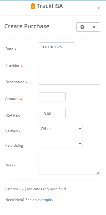 Entering a Purchase